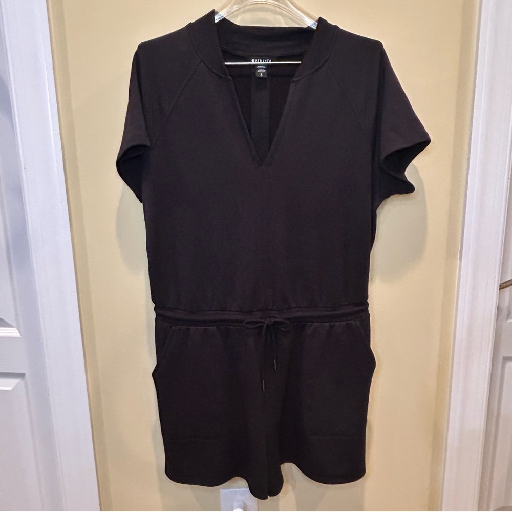 Athleta Black Short Sleeve Romper